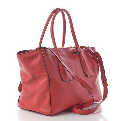 Prada Vitello Soft Twin Pocket Tote Lacca 4 of 10