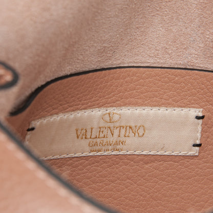 Valentino Garavani Grained Calfskin Onyx Small Guitar Strap Rockstud Rolling Shoulder Flap Bag Soft Noisette 6 of 7