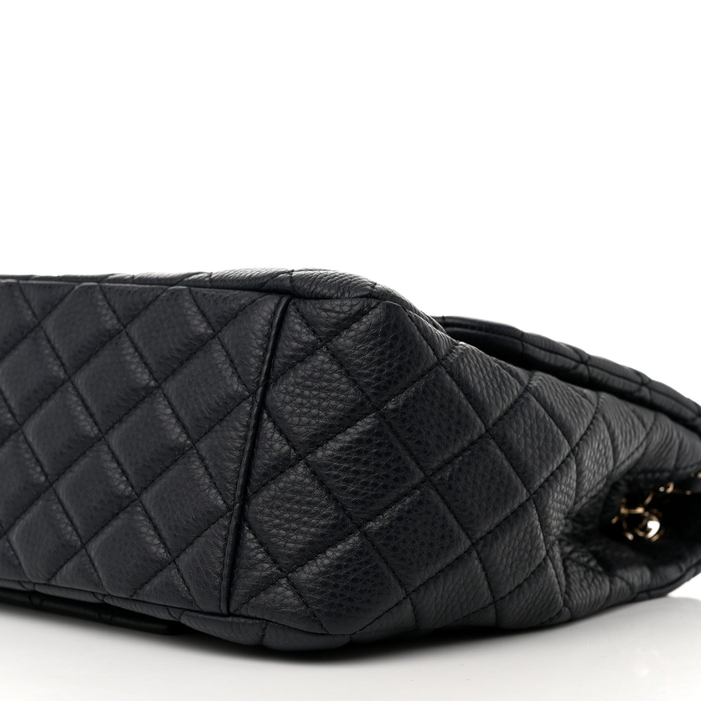 Grained Calfskin Quilted Small XXL Travel Flap Bag Navy