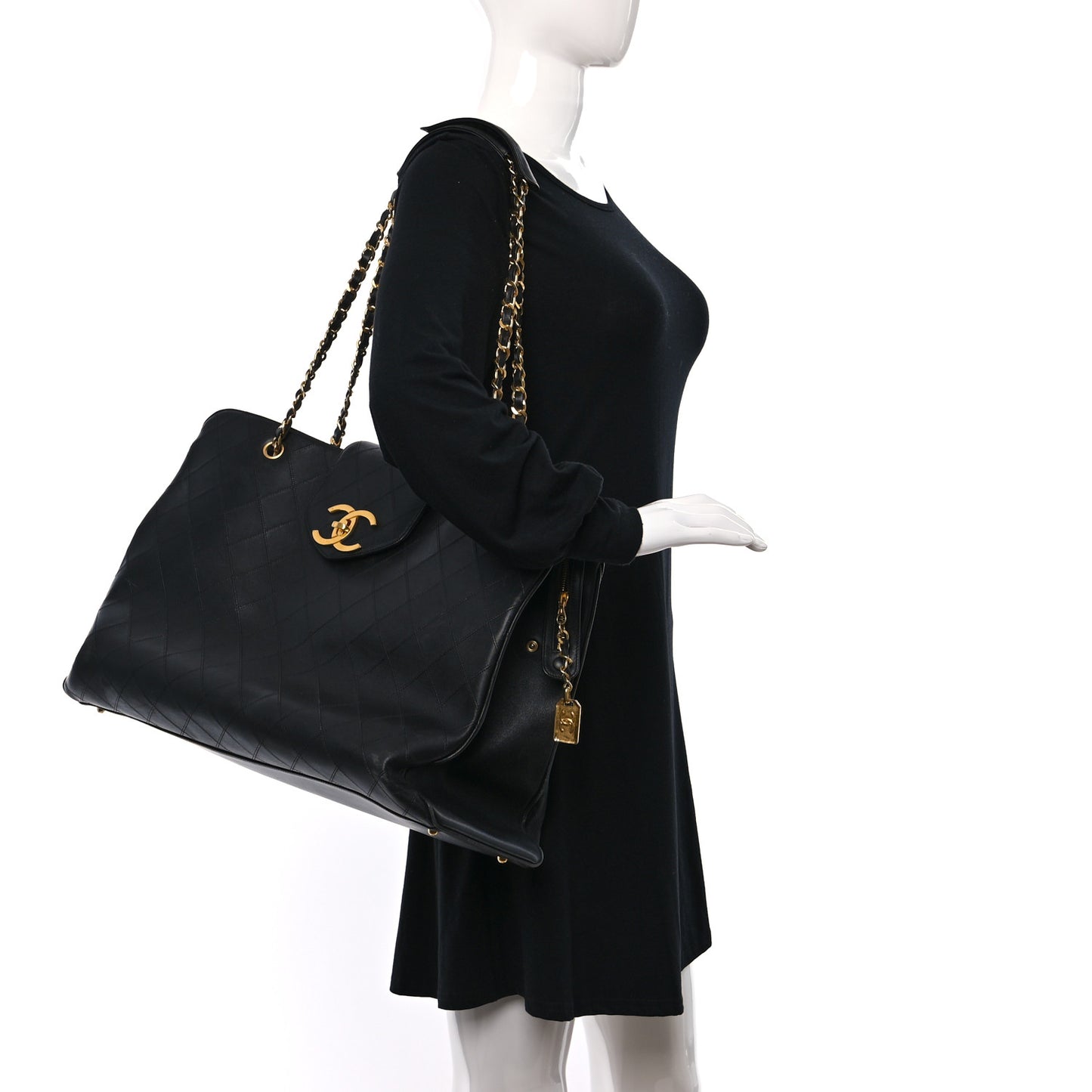 Calfskin Stitched XL Weekender Black