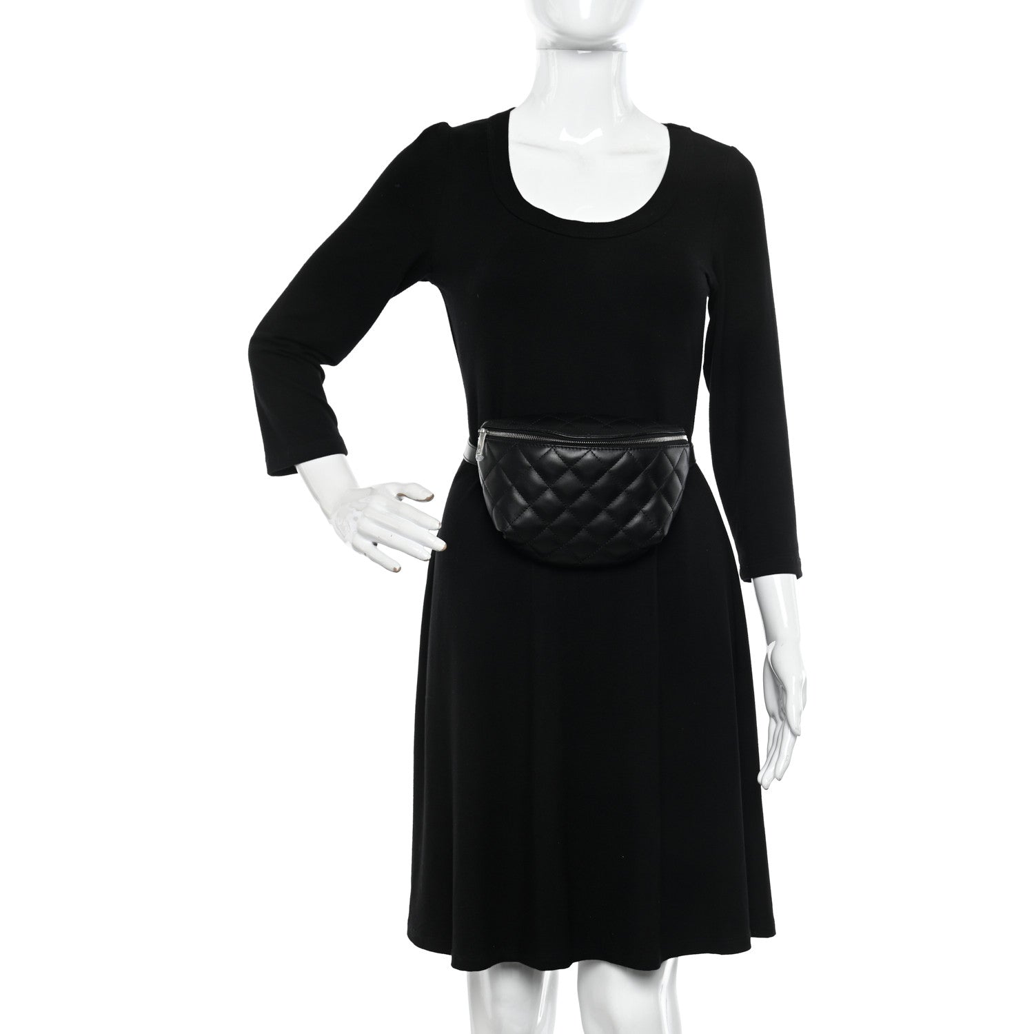 Chanel Calfskin Quilted Waist Belt Bag Black 2 of 10