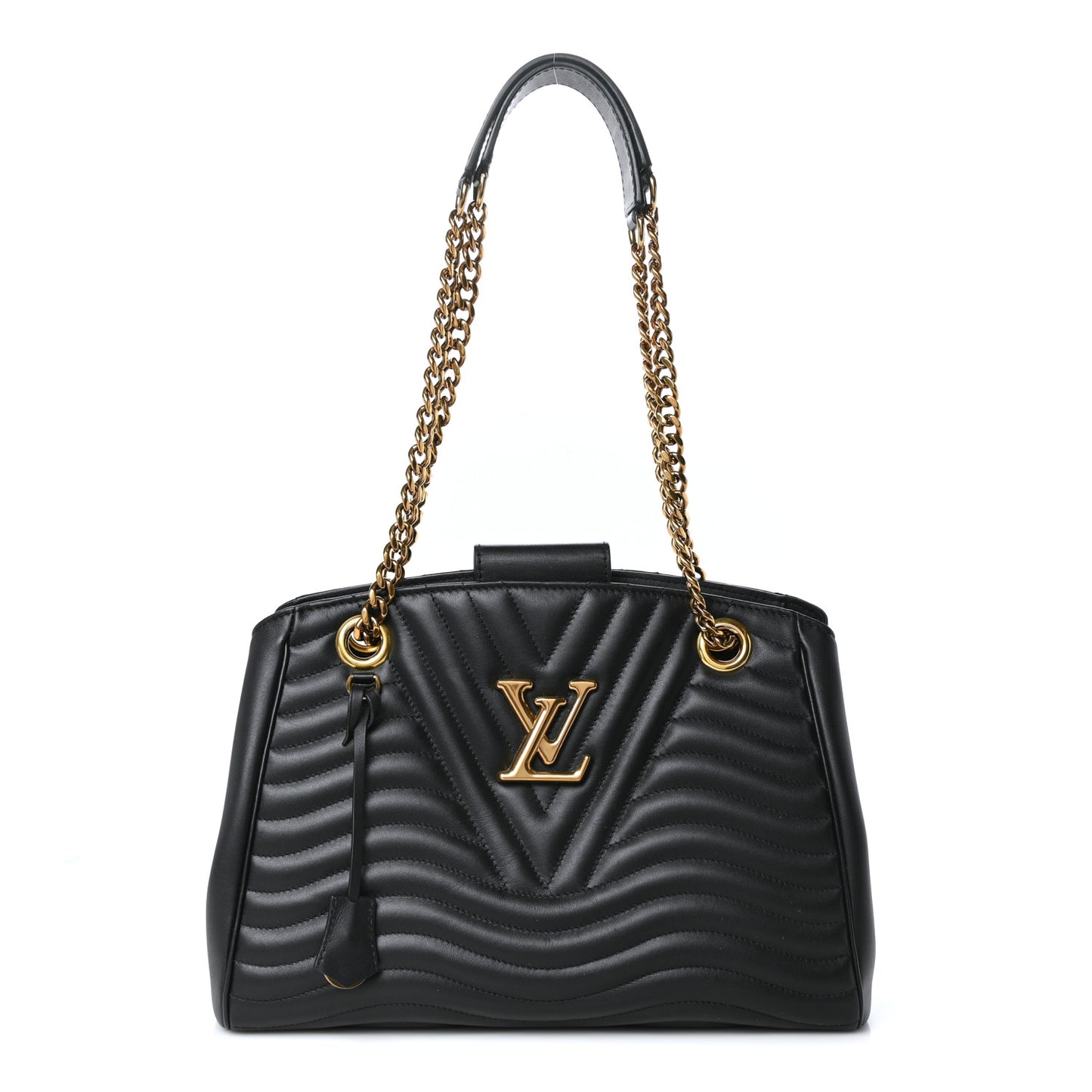 Calfskin New Wave Chain Tote Black
