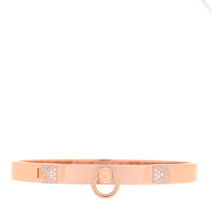 Hermes 18K Rose Gold Diamond PM Collier De Chien Bracelet SH 1 of 5