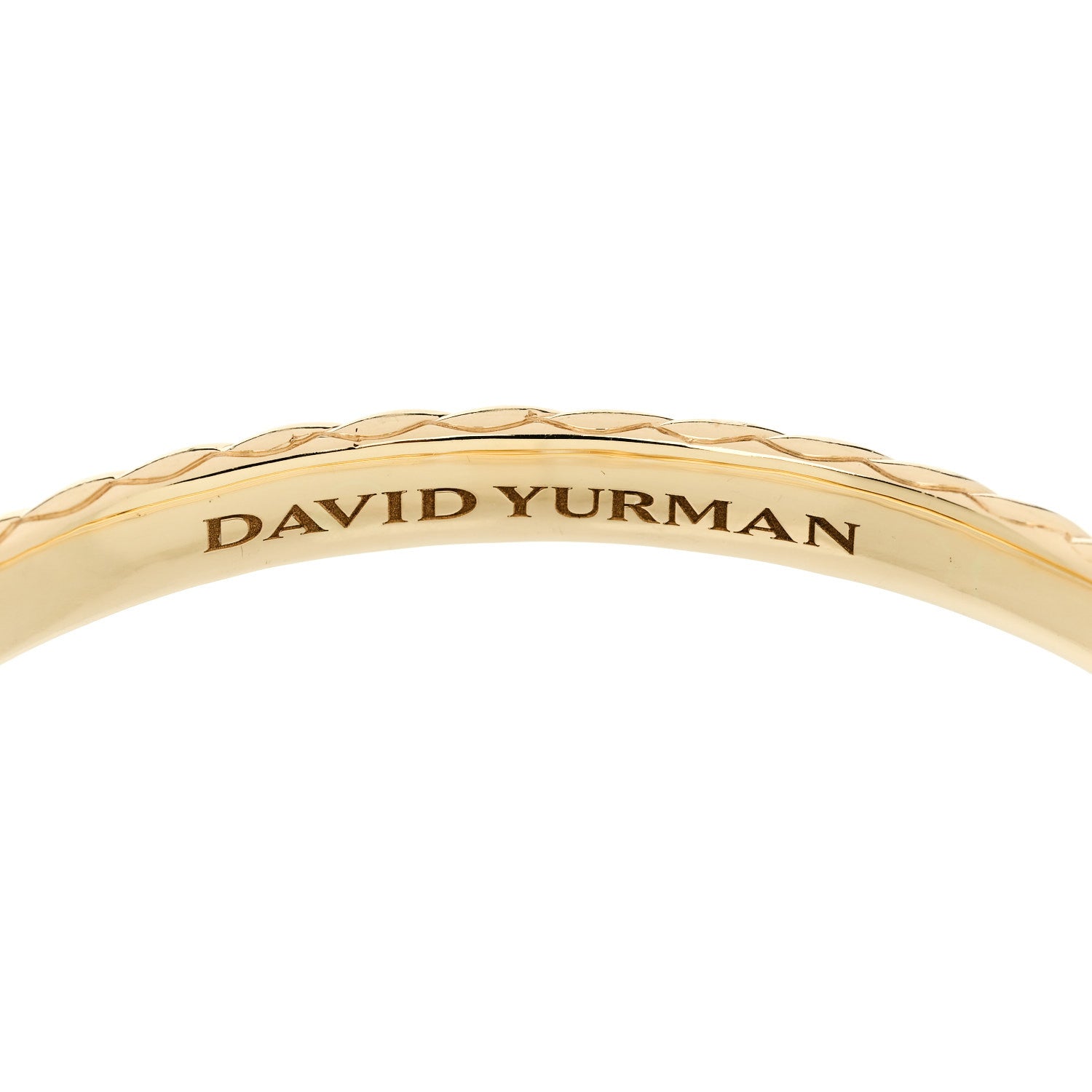 David Yurman 18K Yellow Gold Diamond 6.2mm Sculpted Cable Buckle Bracelet 3 of 4