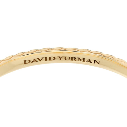 David Yurman 18K Yellow Gold Diamond 6.2mm Sculpted Cable Buckle Bracelet 3 of 4
