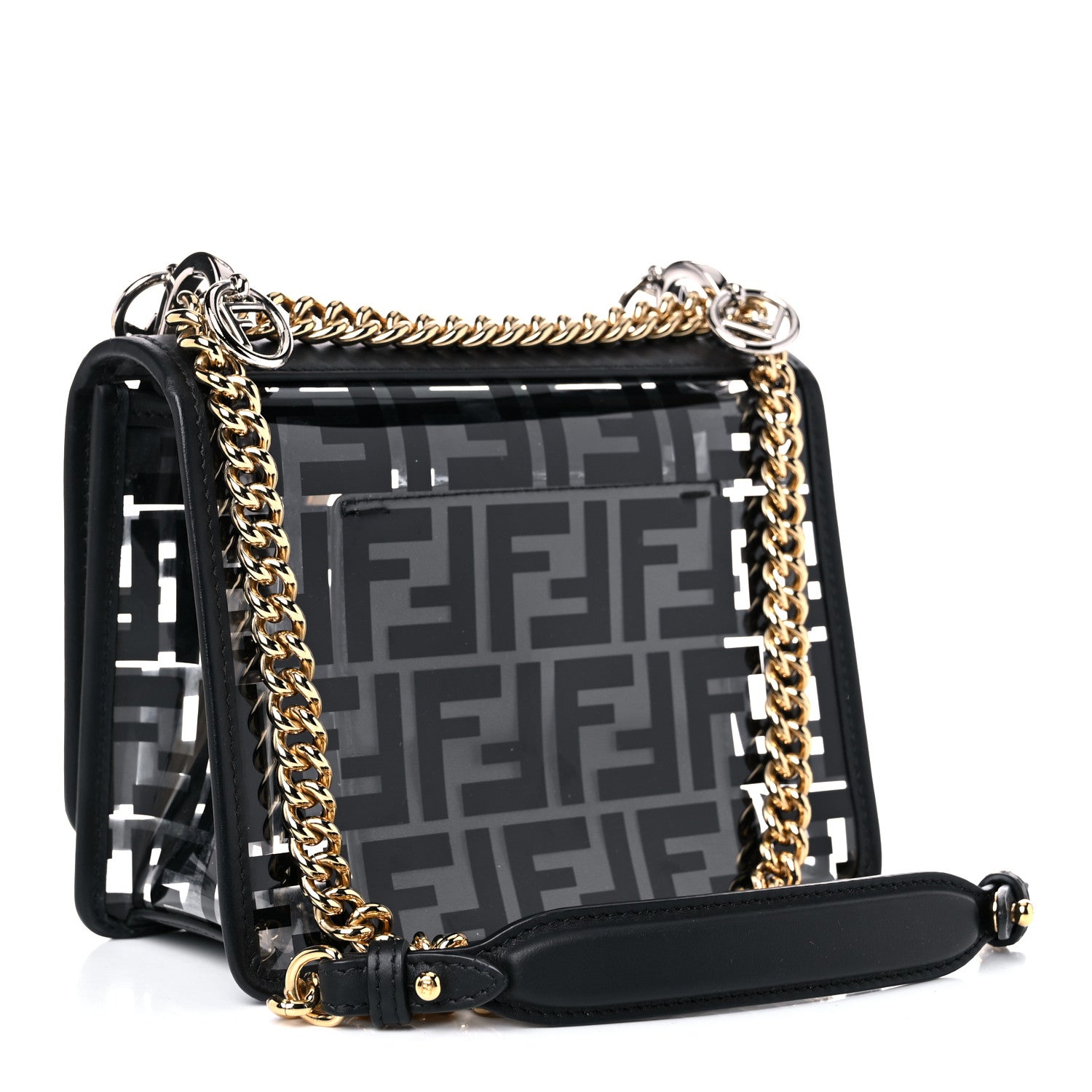 Fendi TPU FF Vitello Century F is Fendi Small Kan I Shoulder Bag Black 3 of 13