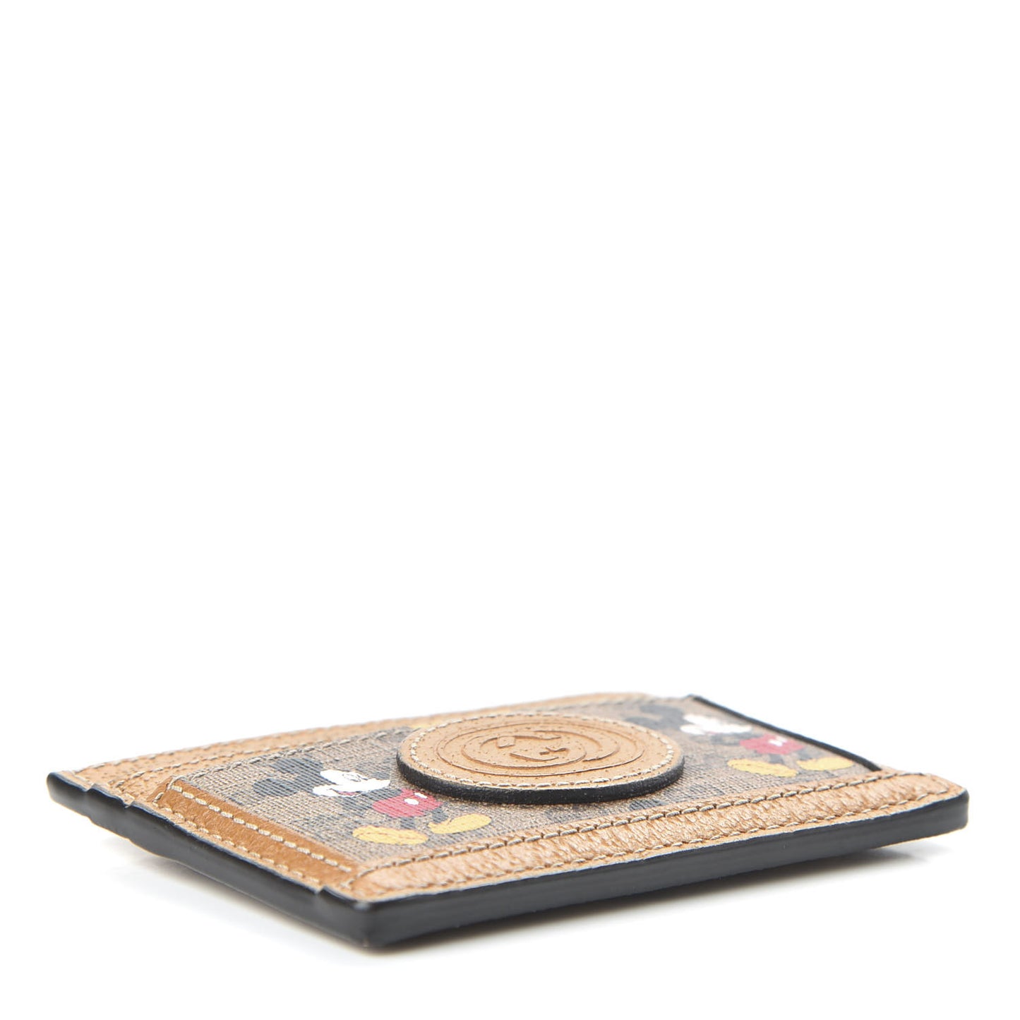 X DISNEY Mini Vintage GG Supreme Monogram Mickey Mouse Card Holder Beige Vintage Sun Oil