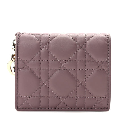Christian Dior Lambskin Cannage Medium Lady Dior Flap Card Holder Pink Peony 1 of 7