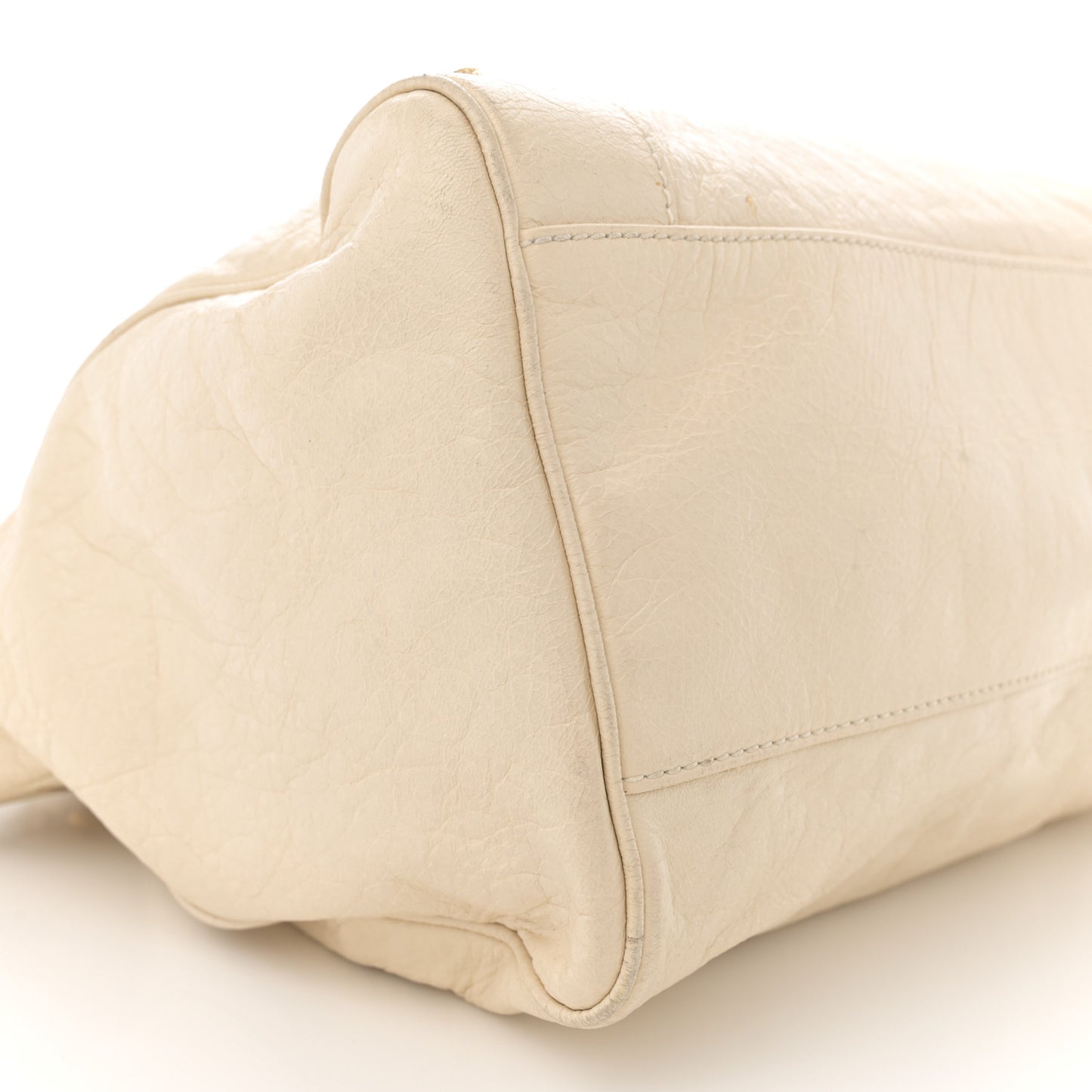 Agneau Giant 12 Gold Hardware Velo Blanc Creme Light Craie