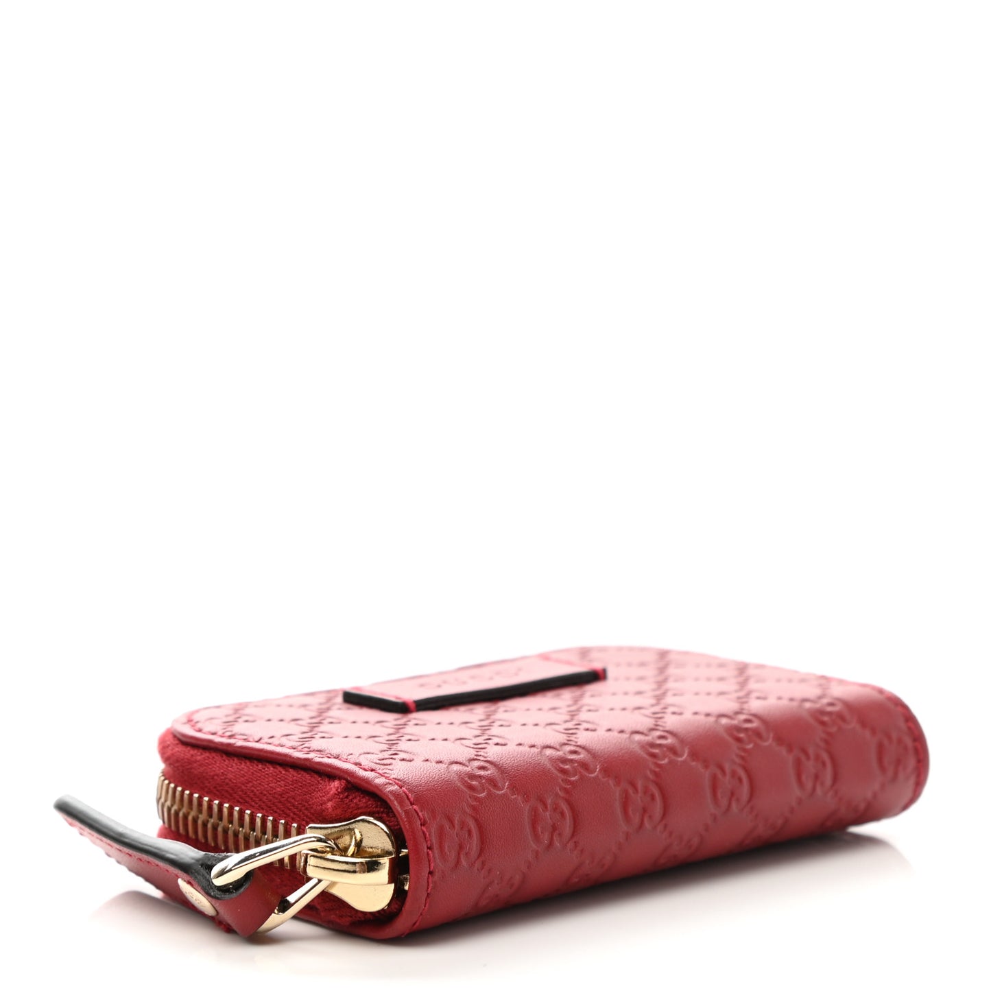 Microguccissima Zip Around Card Case Red