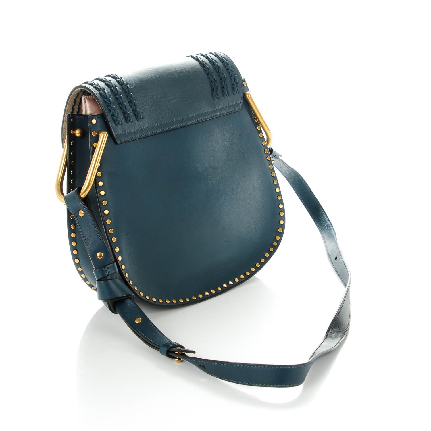 Chloe Calfskin Braided Medium Hudson Shoulder Bag Silver Blue 3 of 7