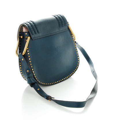Chloe Calfskin Braided Medium Hudson Shoulder Bag Silver Blue 3 of 7