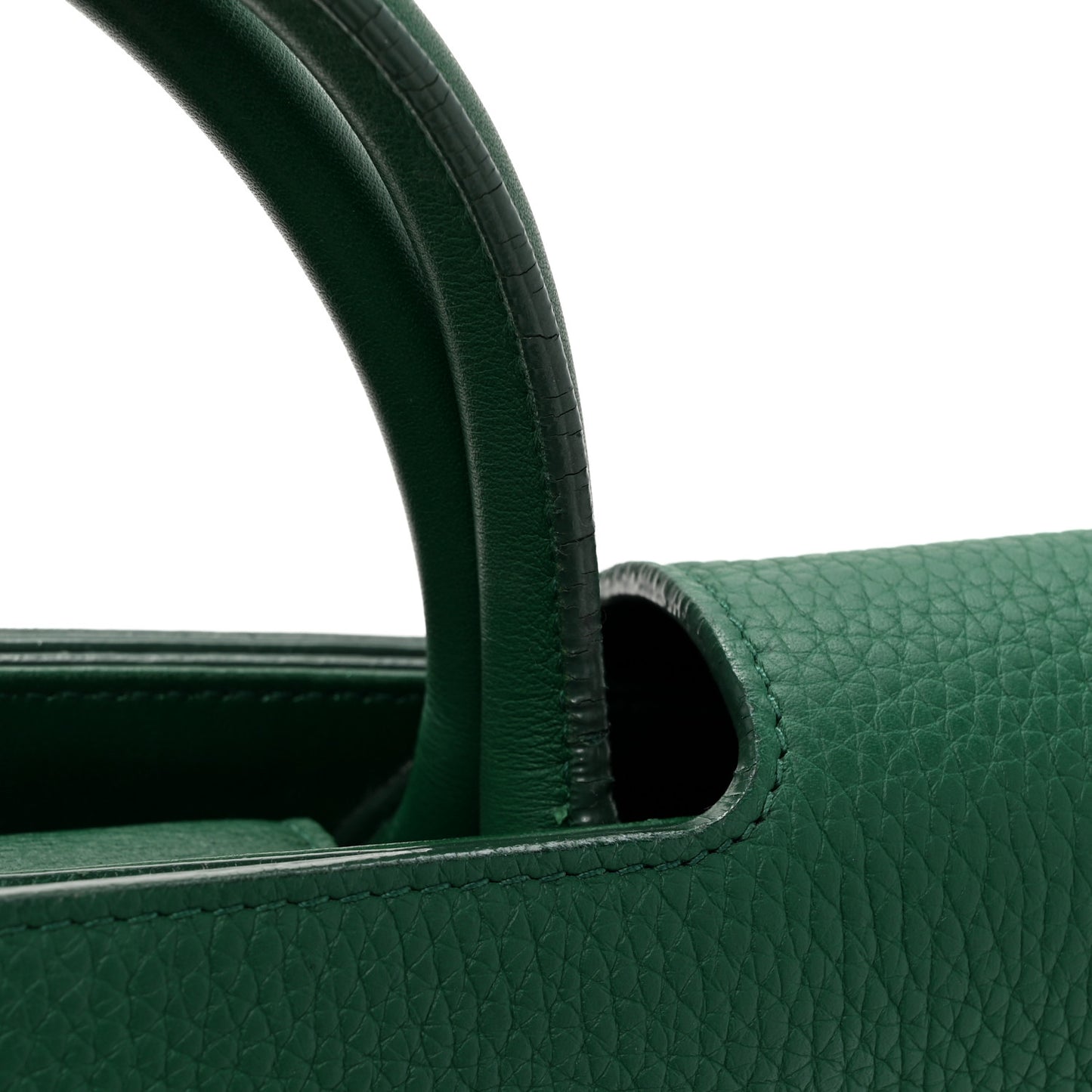 Grained Calfskin Diorever Flap Green