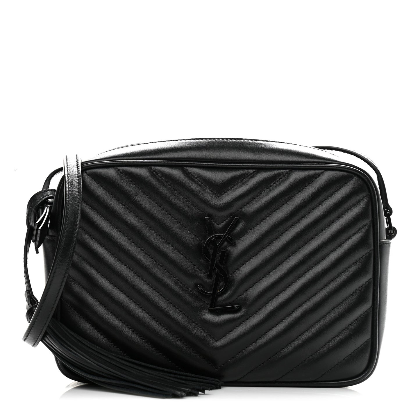 Calfskin Matelasse Monogram Lou Camera Bag Black