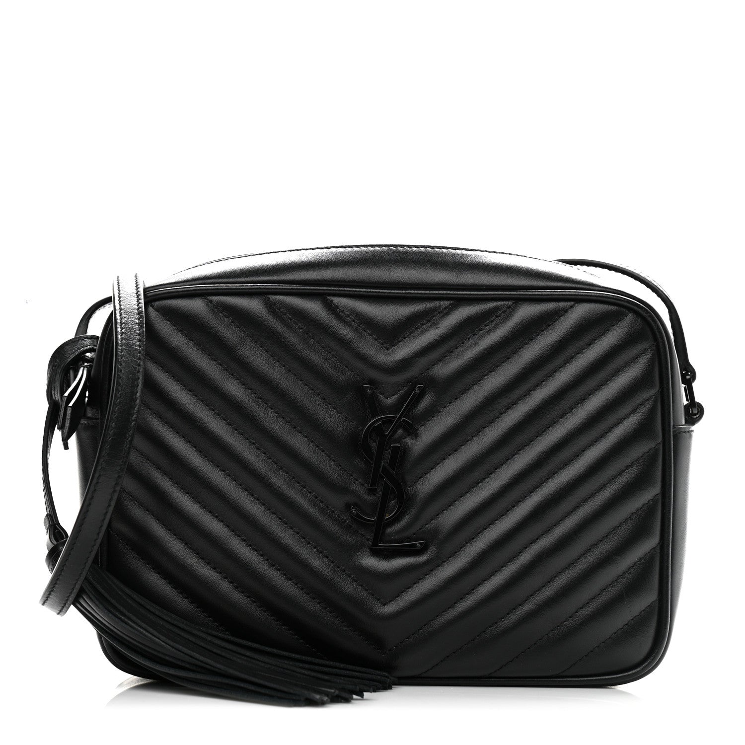 Saint Laurent Calfskin Matelasse Monogram Lou Camera Bag Black 1 of 10