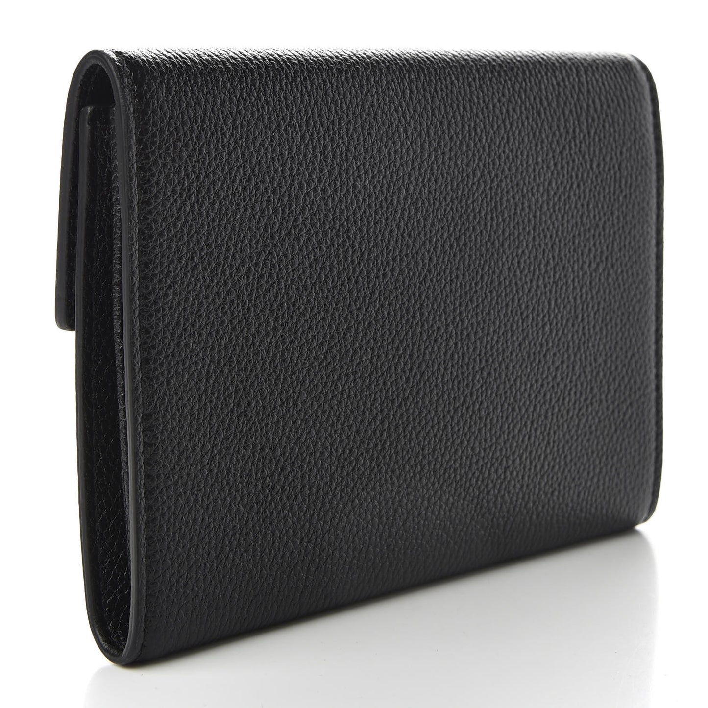 Grainy Calfskin Zumi Flap Card Case Black