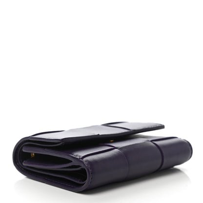 Bottega Veneta Nappa Maxi Intrecciato Trifold Zip Wallet Grape 4 of 6