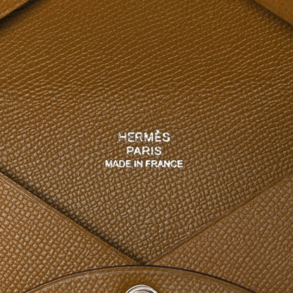 Hermes Madame Calfskin Calvi Card Case Bronze Dore 6 of 8