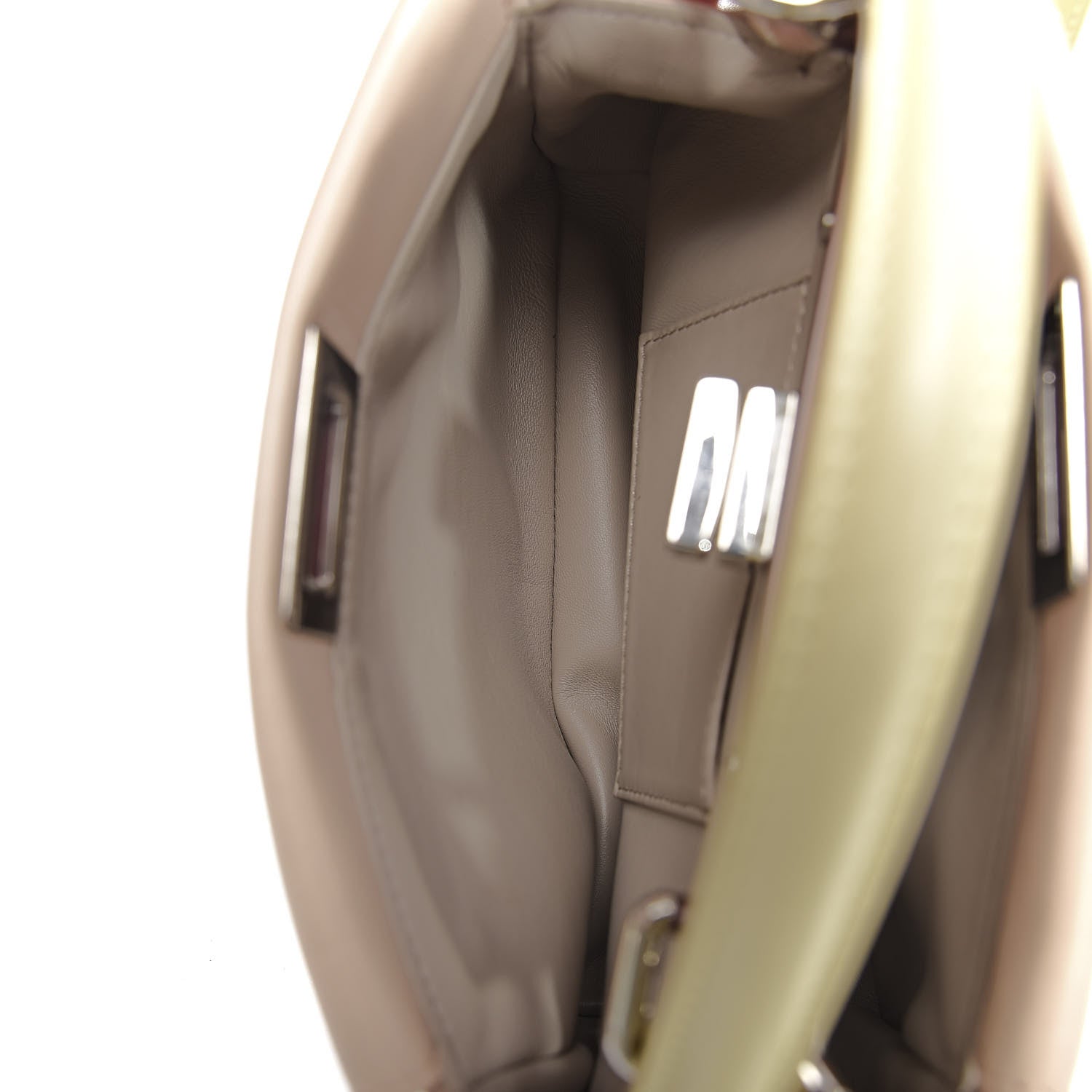Fendi Nappa Colorblock Mini Peekaboo Iconic Satchel Plaster Banana Grigio Polvere 6 of 11