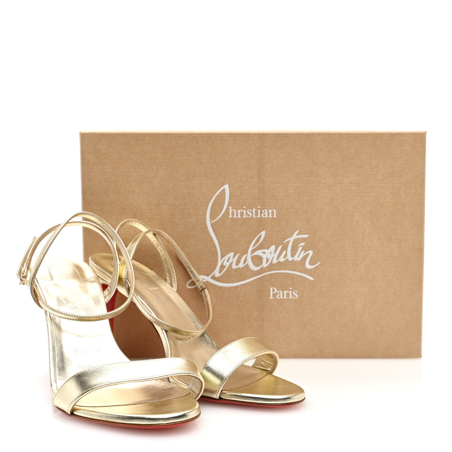 Christian Louboutin Kid Laminato Loubigirl 85 Sandals 40 Platine 8 of 8