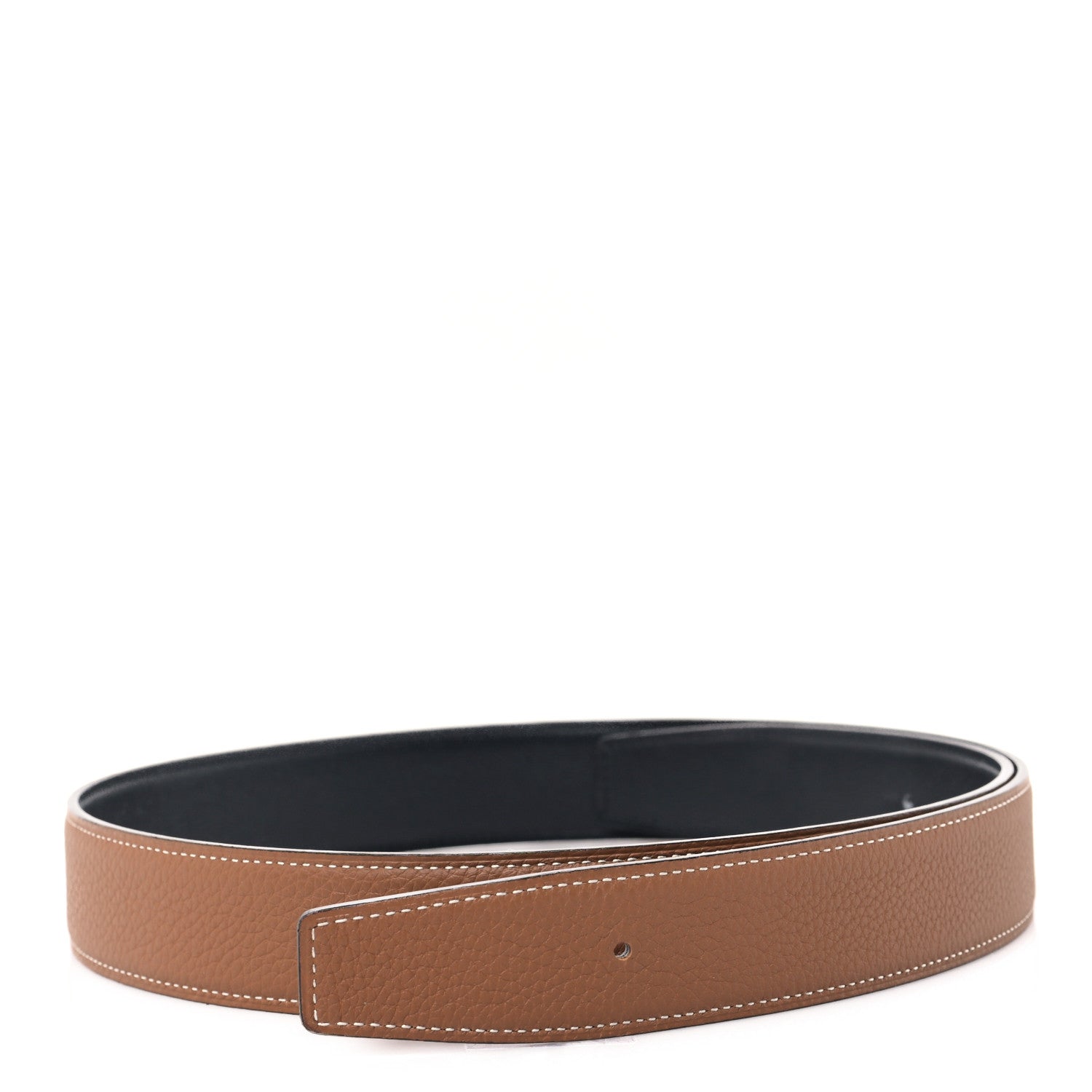 Hermes Box Togo 32mm Belt Strap 85/34 Black Gold 1 of 5