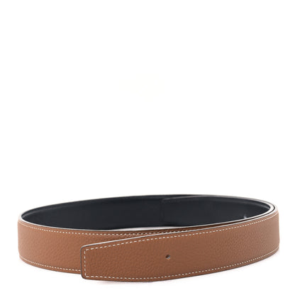 Hermes Box Togo 32mm Belt Strap 85/34 Black Gold 1 of 5