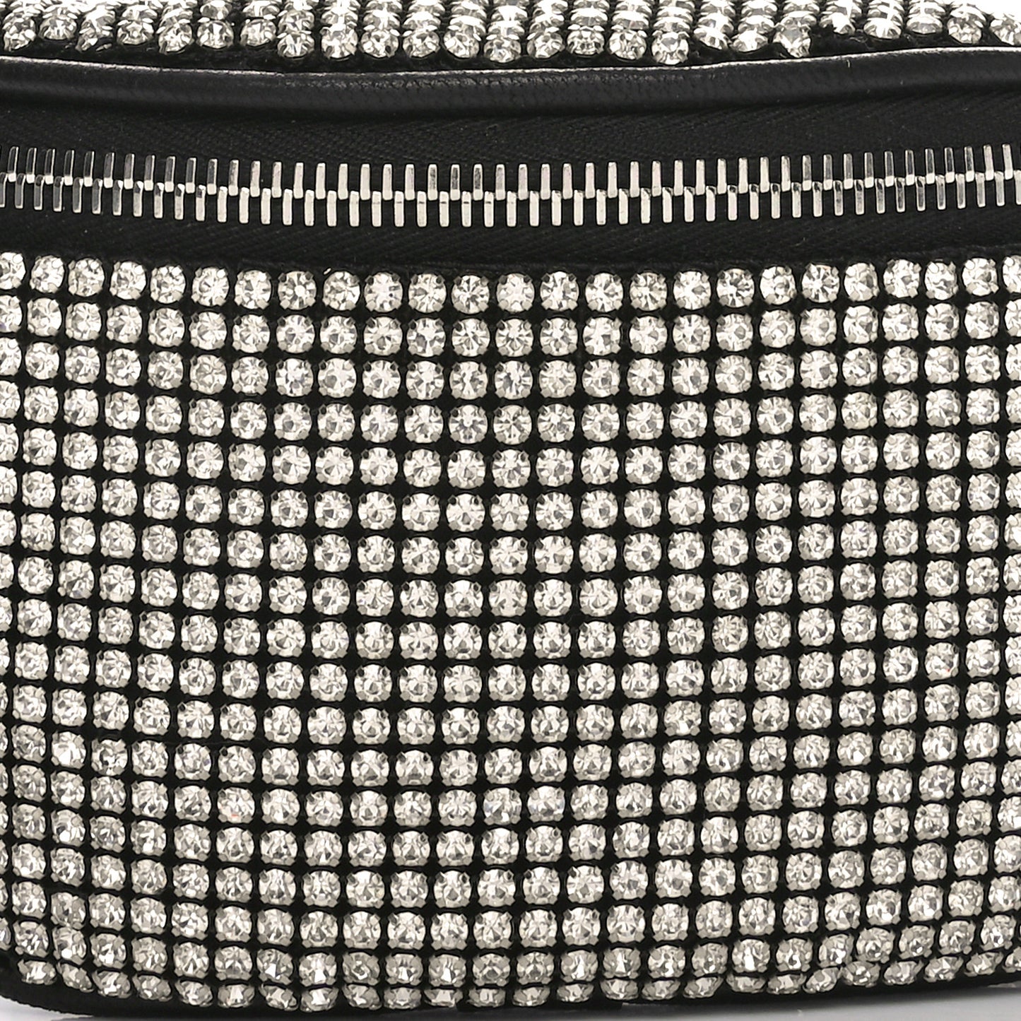 Rhinestone Mesh Mini Attica Belt Bag Black
