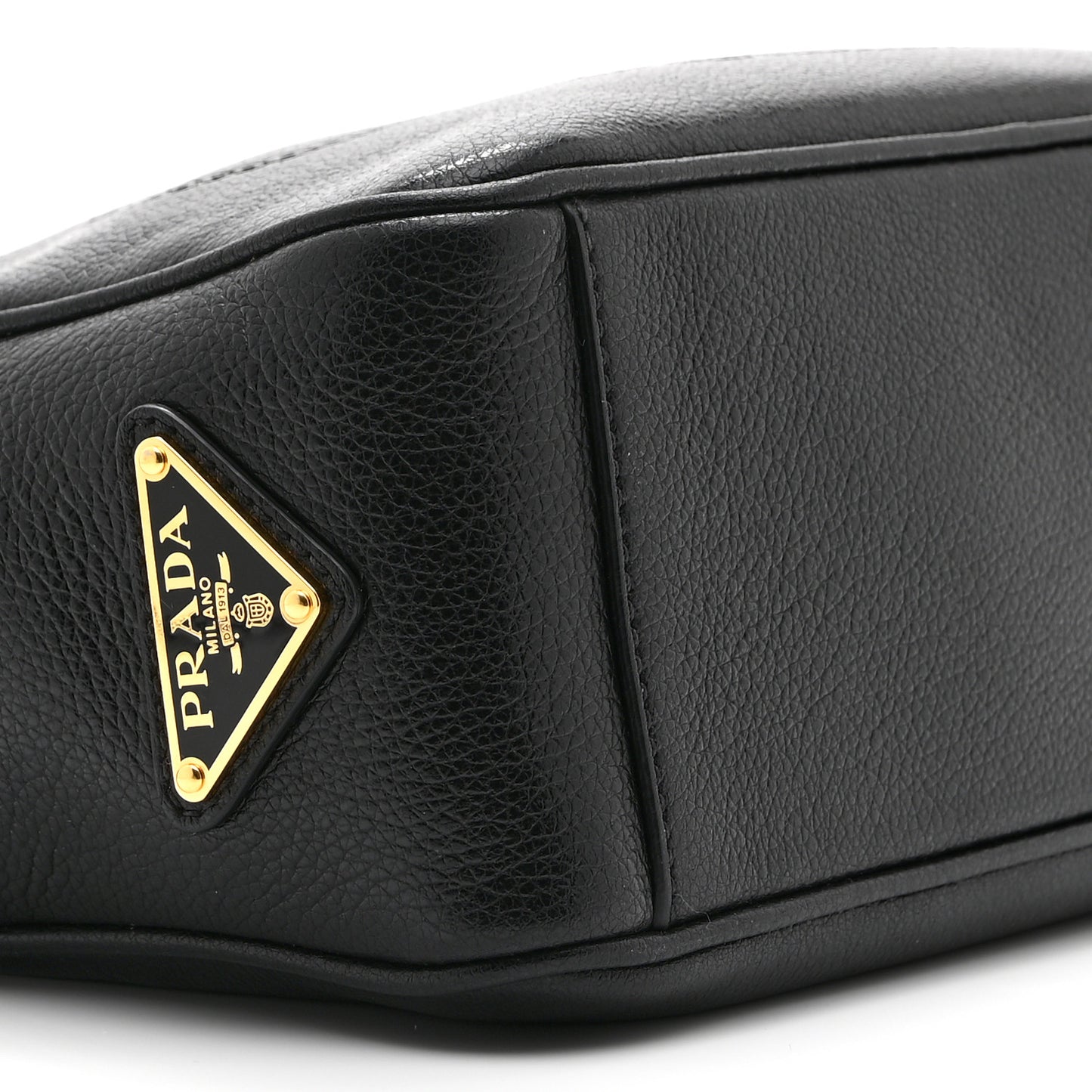 Glace Calfskin Embossed Logo Crossbody Black
