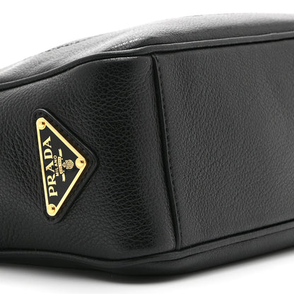 Prada Glace Calfskin Embossed Logo Crossbody Black 9 of 10
