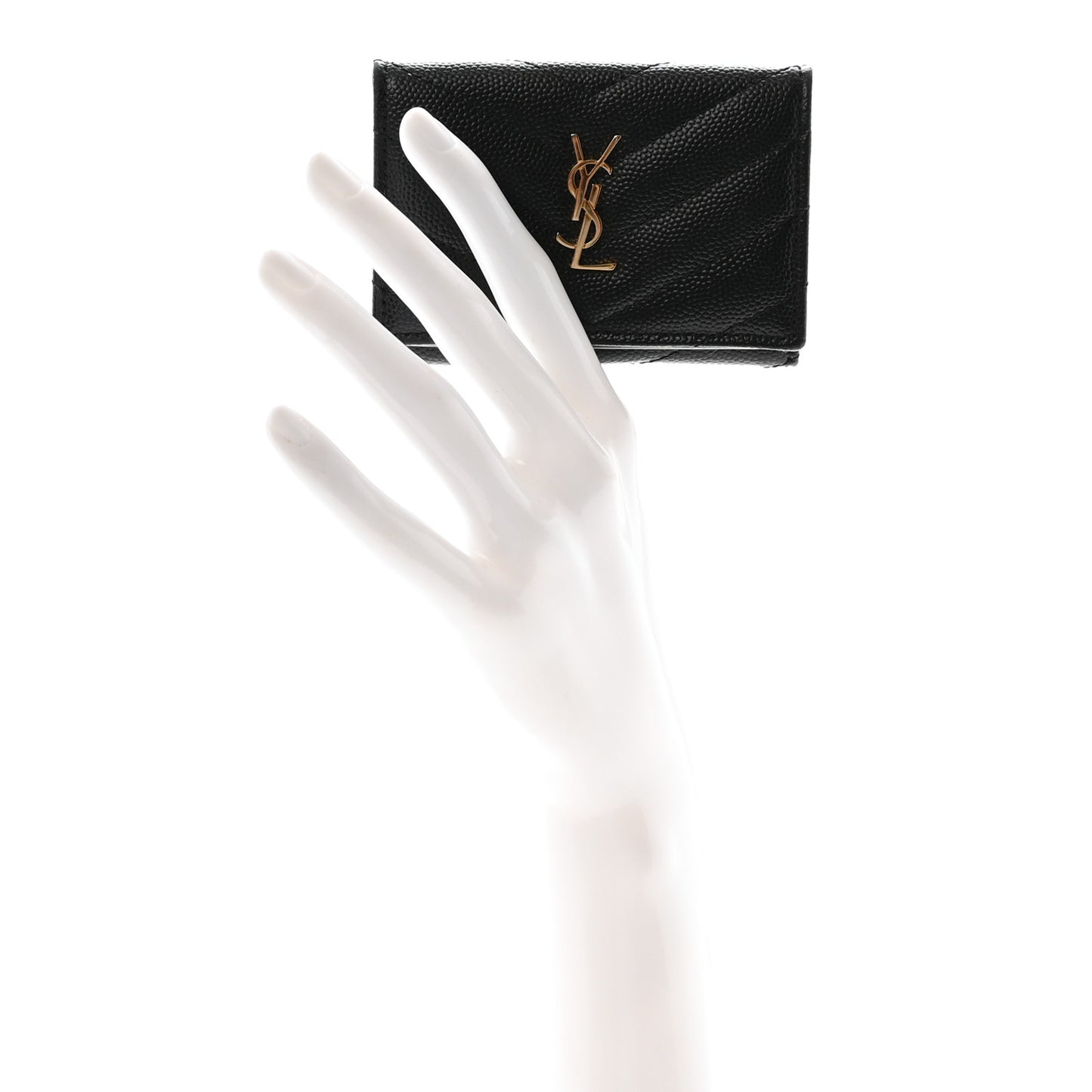 Grain De Poudre Matelasse Chevron Monogram Origami Tiny Wallet Black