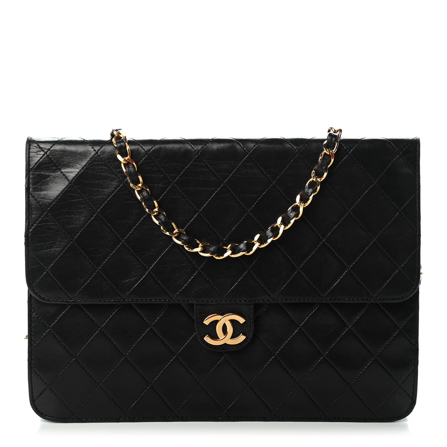 Chanel Lambskin Quilted Medium Single Flap Black 1 of 9