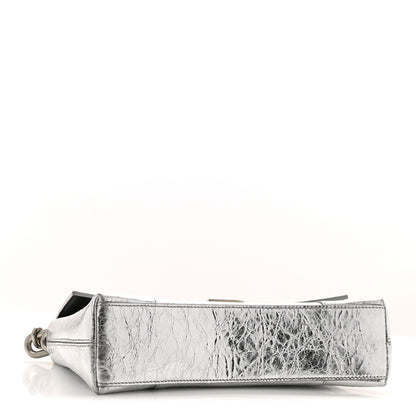 Balenciaga Metallic Calfskin Downtown Chain Shoulder Bag XS Silver 4 of 12