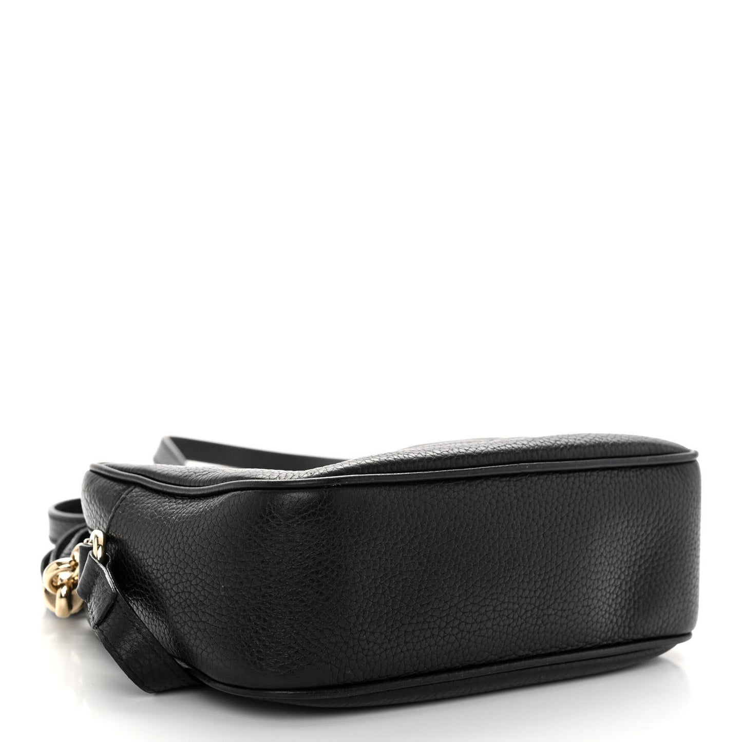 Pebbled Calfskin Small Soho Disco Bag Black