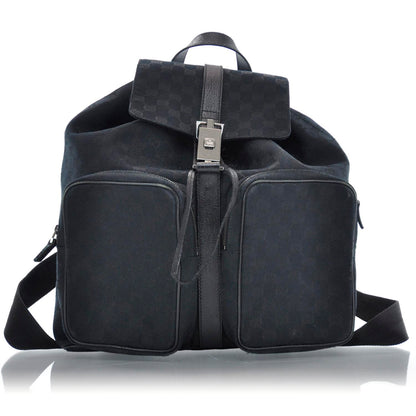 Gucci GG Monogram Single Buckle Backpack Black 1 of 9