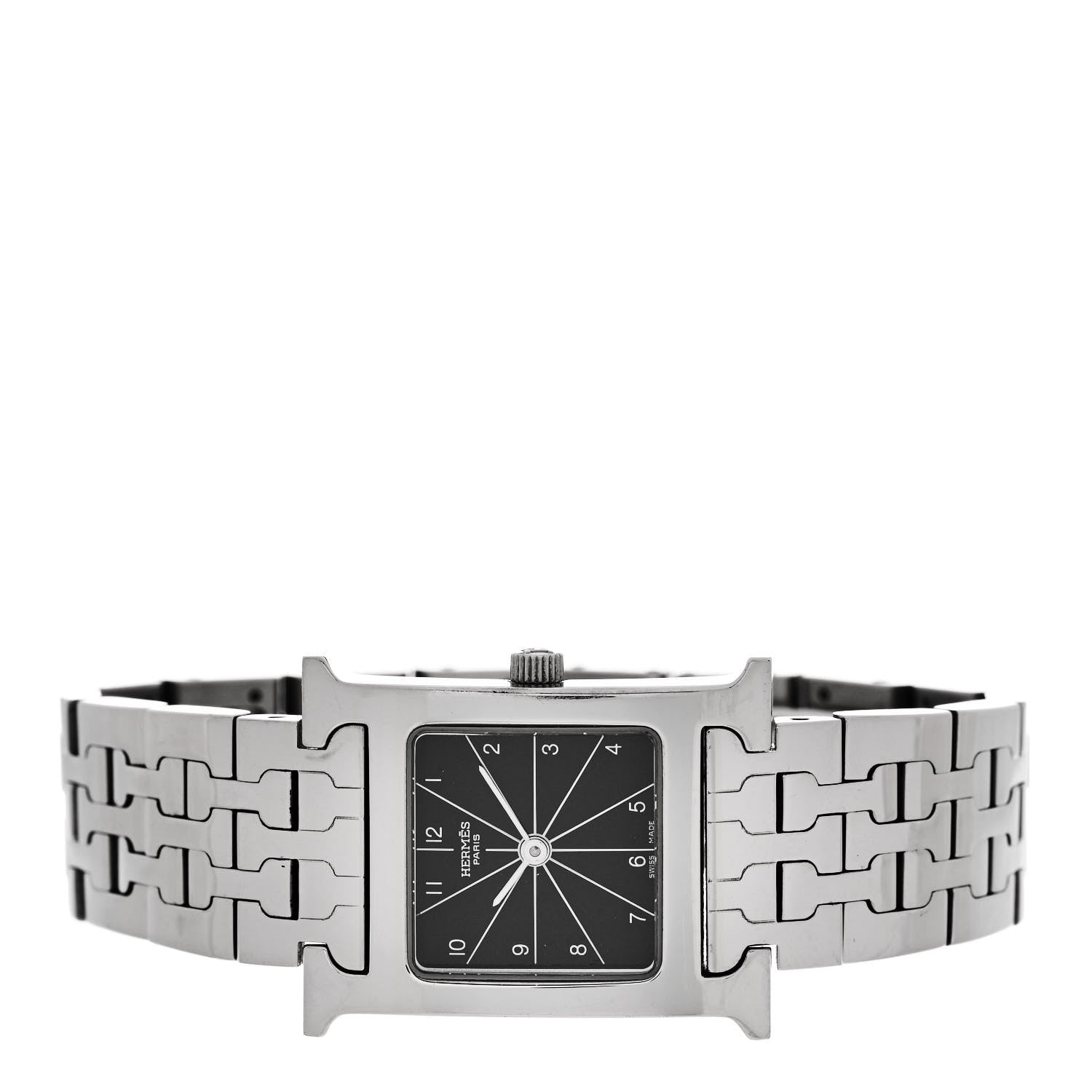 Hermes Stainless Steel 21mm Heure H Hour Quartz Watch Black 2 of 4