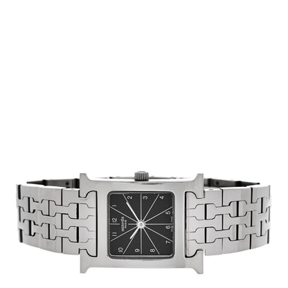 Hermes Stainless Steel 21mm Heure H Hour Quartz Watch Black 2 of 4