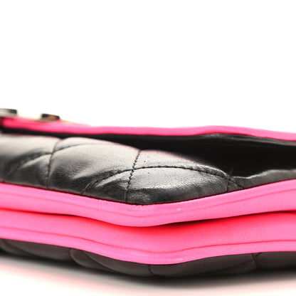 Chanel Lambskin Enamel Divine Medium Flap Black Pink 10 of 10
