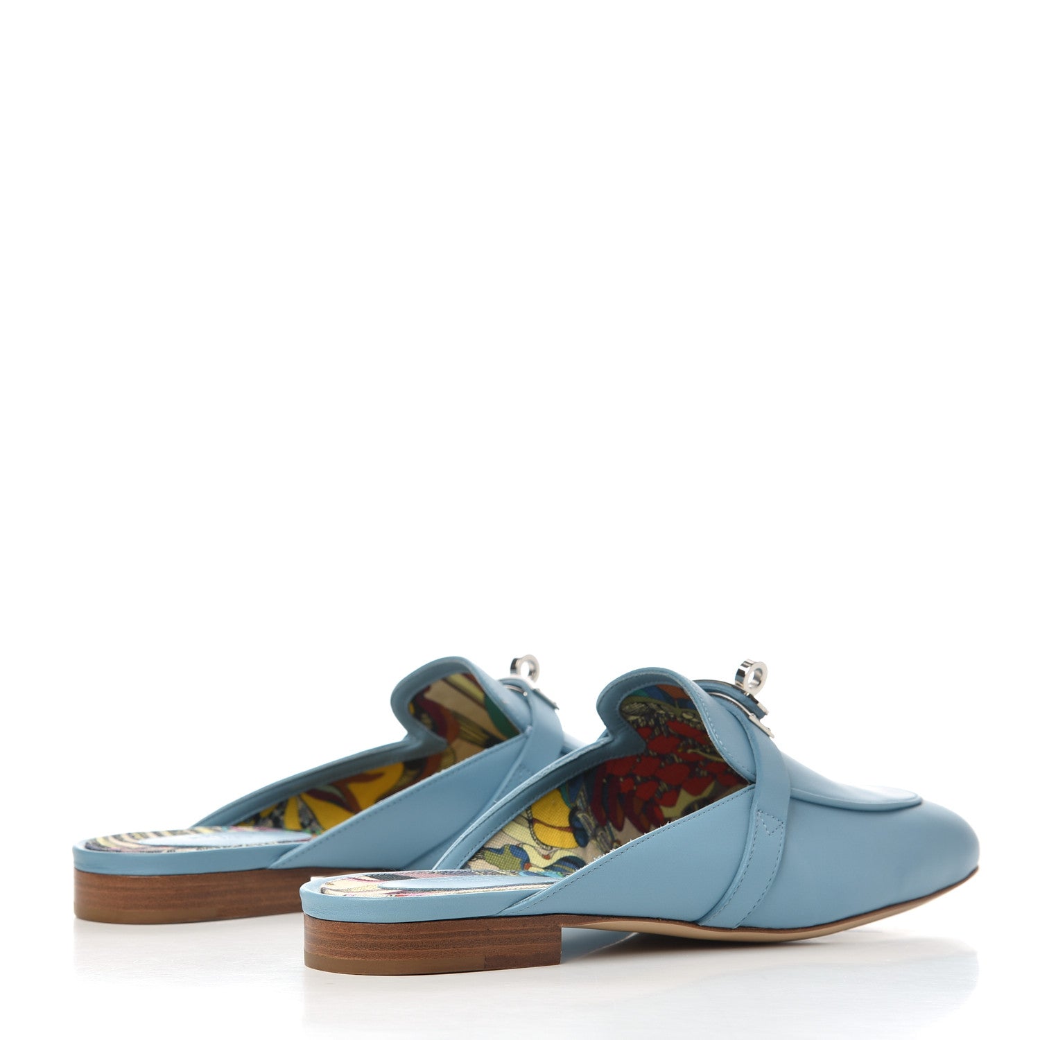 Hermes Calfskin Oz Mules 38.5 Ciel 4 of 11