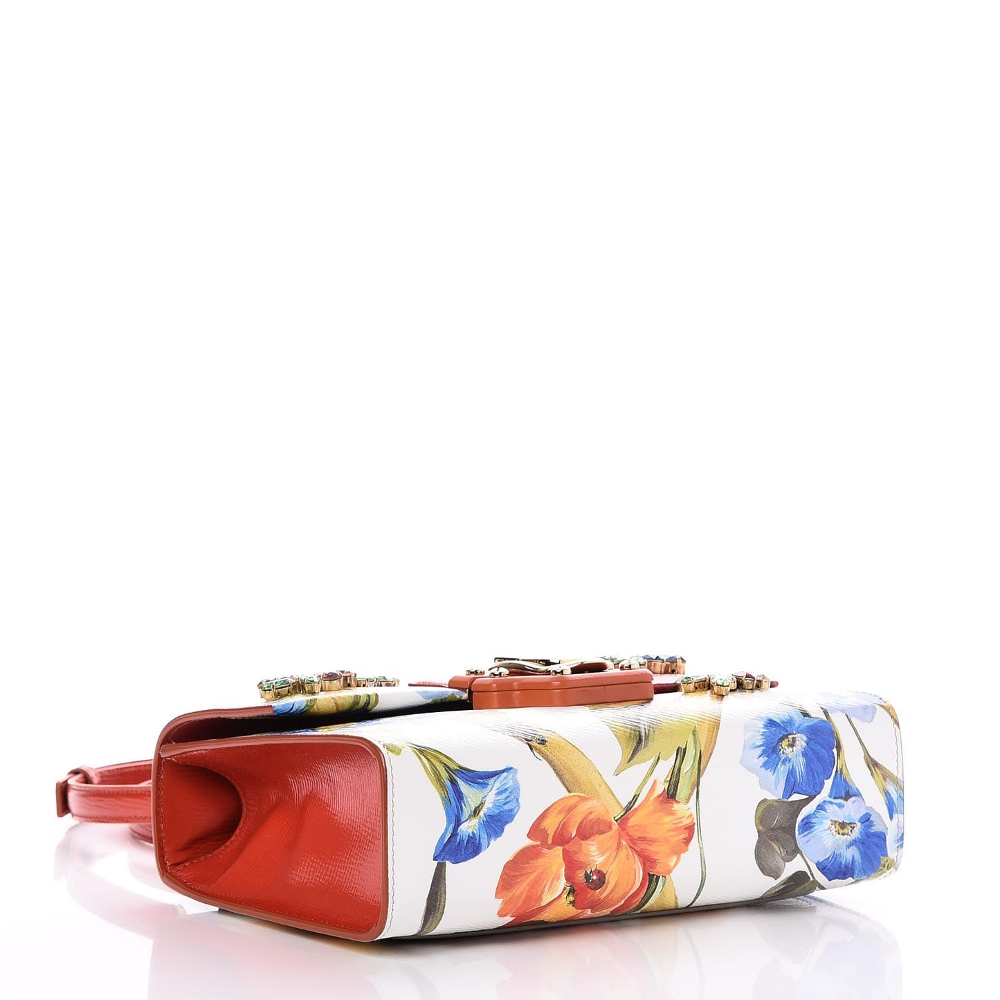 Calfskin Lucia Printed Top Handle Bag