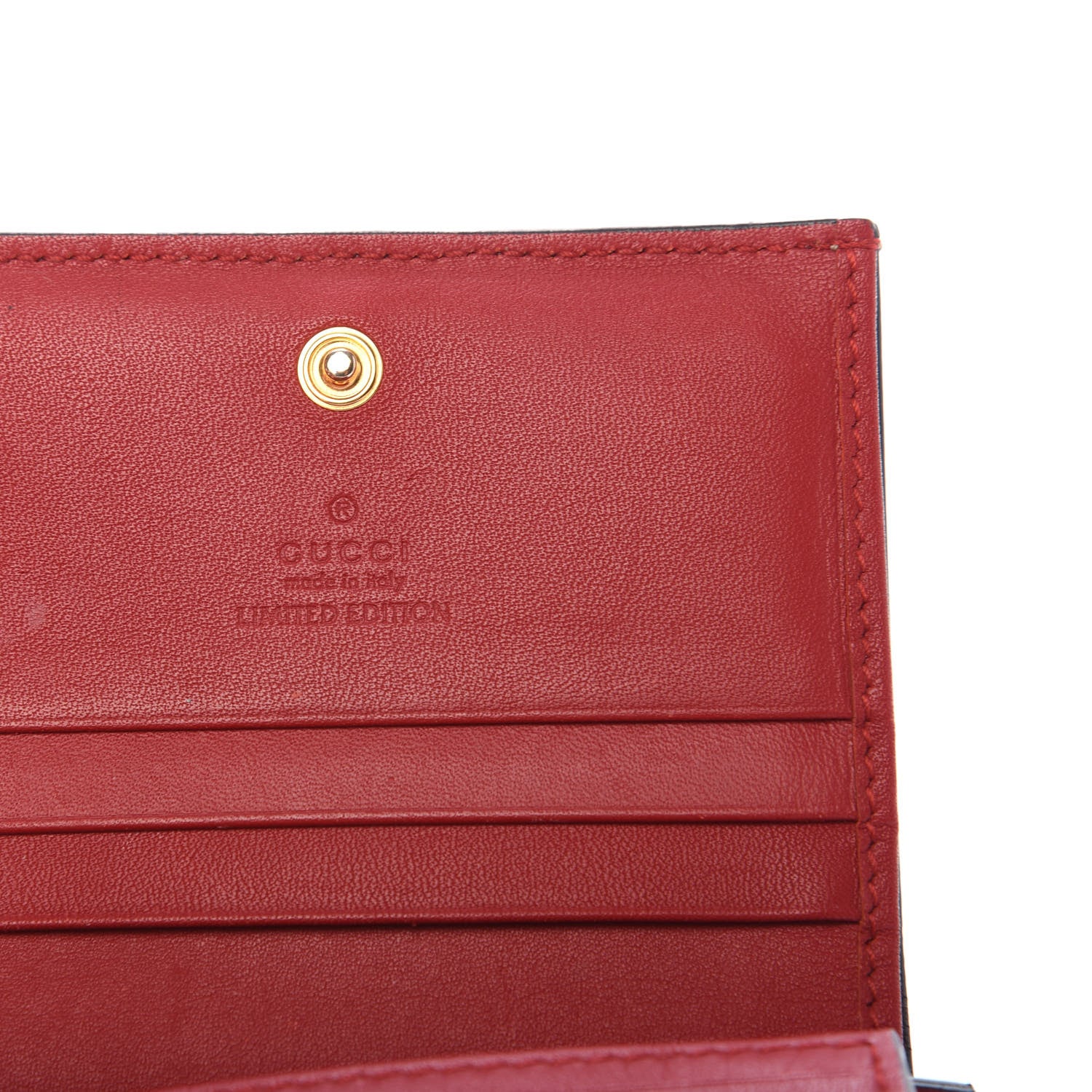 Gucci GG Supreme Monogram Bosco Patch Card Case Wallet Beige Malva Hibiscus Red 6 of 9