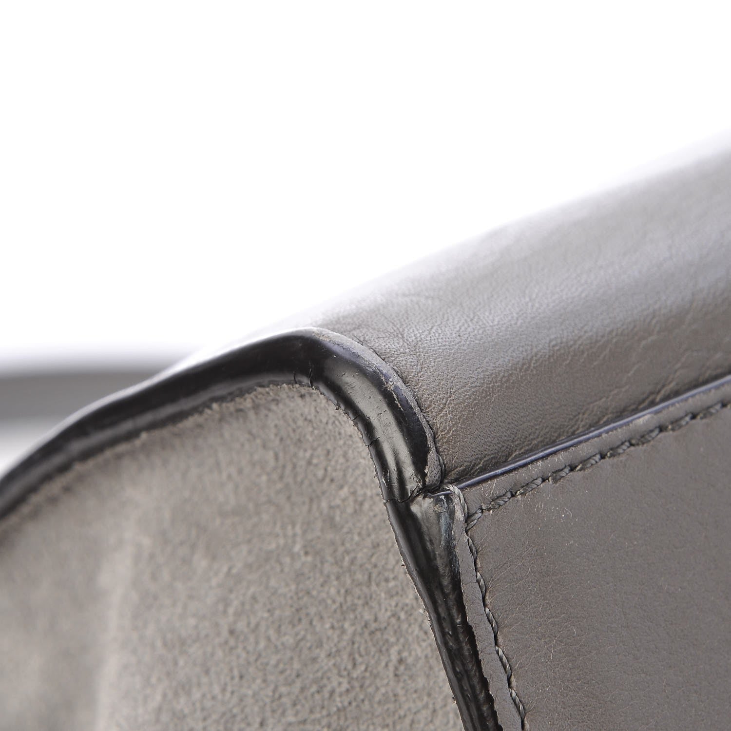 Celine Crocodile Embossed Nubuck Medium Trapeze Grey 12 of 13