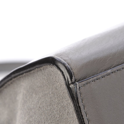 Celine Crocodile Embossed Nubuck Medium Trapeze Grey 12 of 13