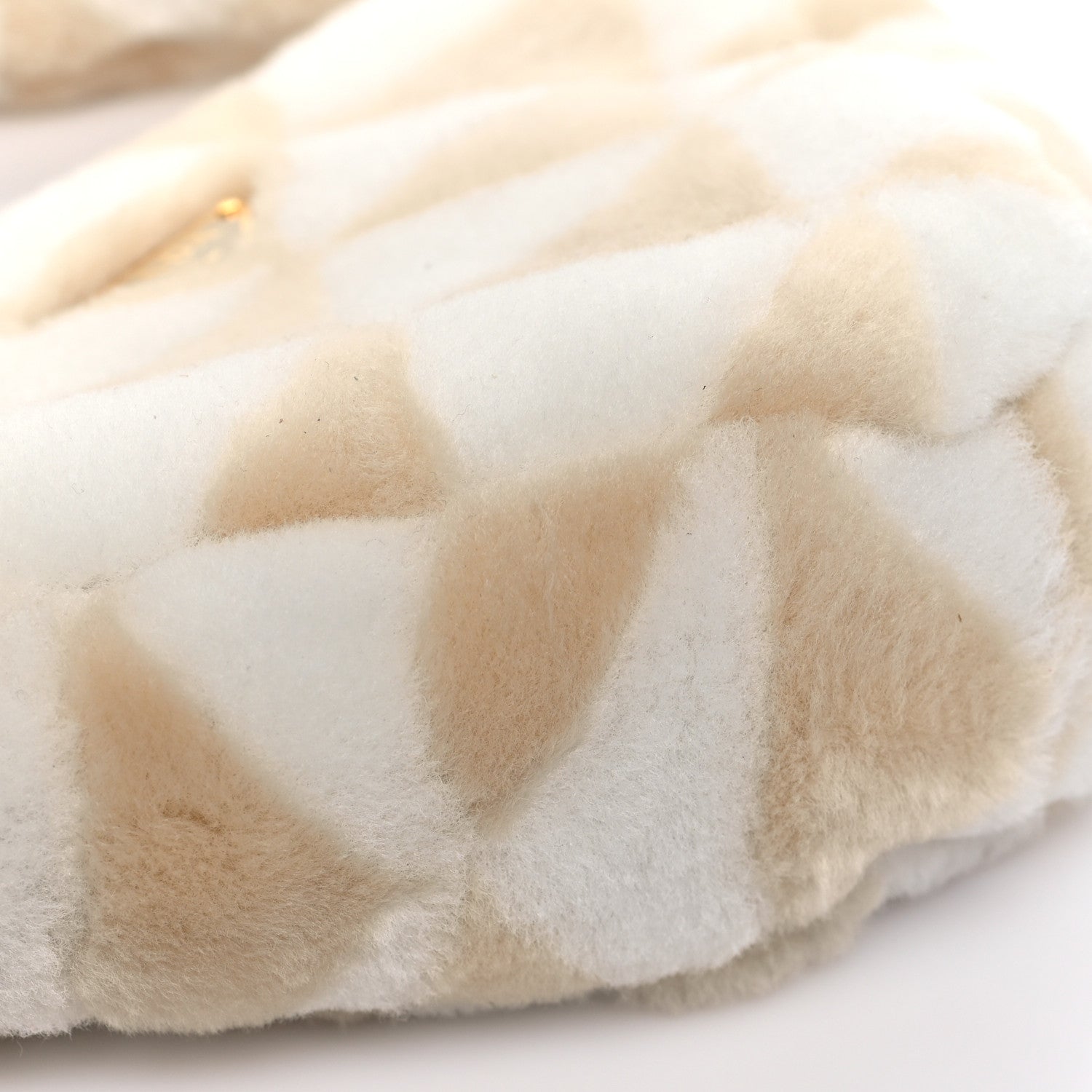Prada Shearling Symbole Mini Triangle Bag Ecru White 8 of 9