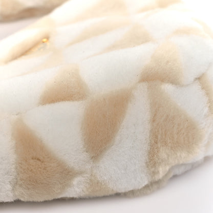 Prada Shearling Symbole Mini Triangle Bag Ecru White 8 of 9