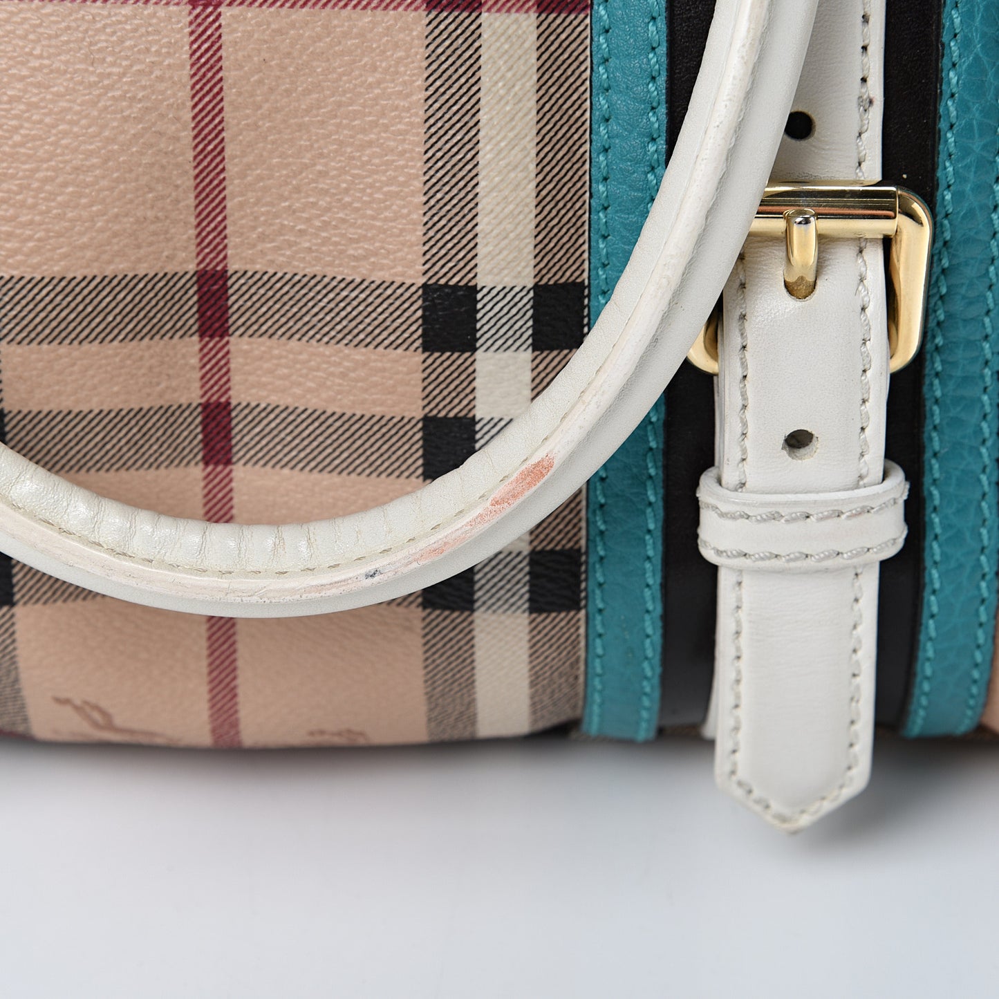 Haymarket Check Medium Alchester Bowling Bag White Aqua
