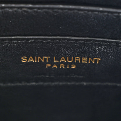 Saint Laurent Calfskin Y Quilted Monogram Small Loulou Chain Satchel Black 6 of 11