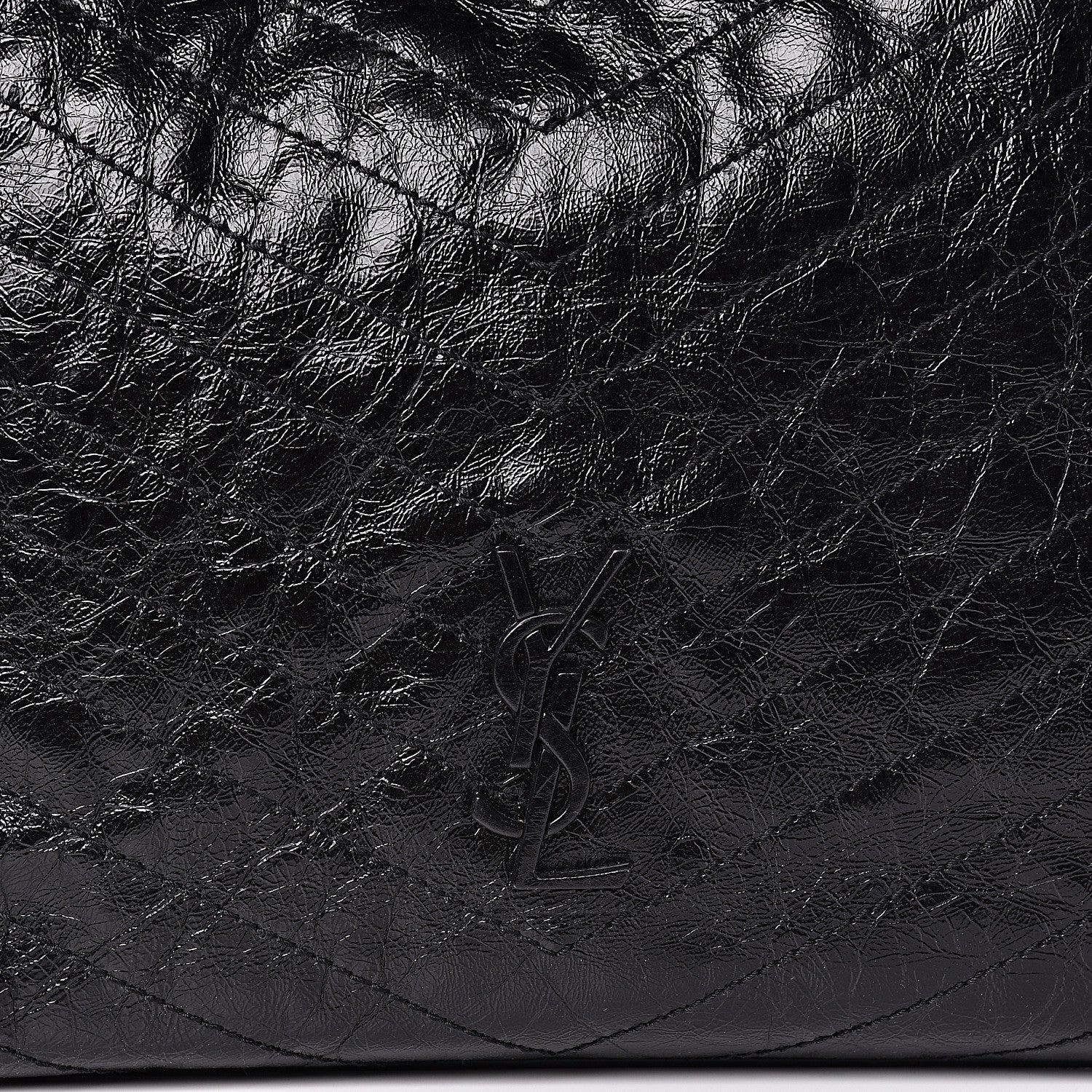 Saint Laurent Crinkled Calfskin Matelasse Monogram Niki Shoulder Bag Black 10 of 10