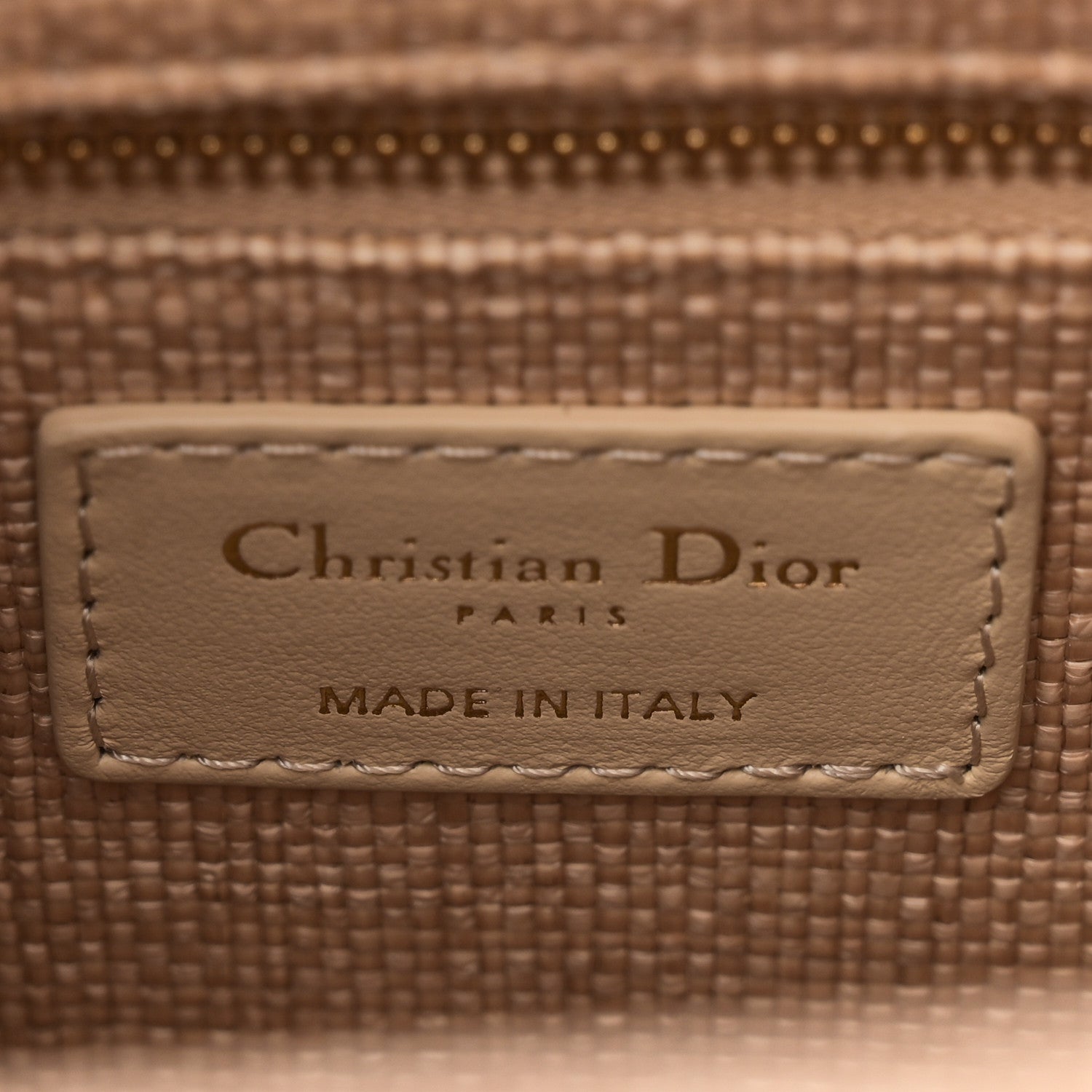 Christian Dior Raffia Woven Cannage Embroidered Medium Lady D-Lite Natural Black 6 of 10