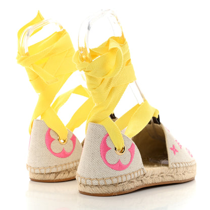 Louis Vuitton Canvas Monogram Starboard Wedge Espadrilles 36 Rose Pop 4 of 8