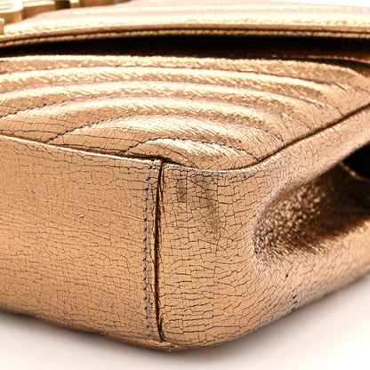 Saint Laurent Metallic Cracked Calfskin Matelasse Monogram Medium College Bag Copper 9 of 10